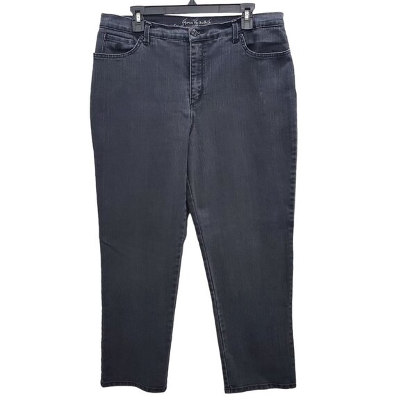Gloria Vanderbilt Woman's Amanda Slimming Effect Black Taper Leg Jean Plus‎ Size - Picture 1 of 6